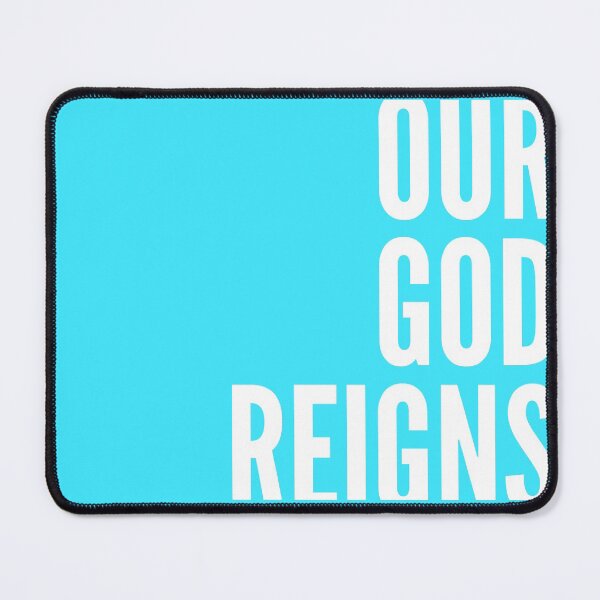 Item preview, Our God Reigns | White on Blue designed and sold by WordsToArt.