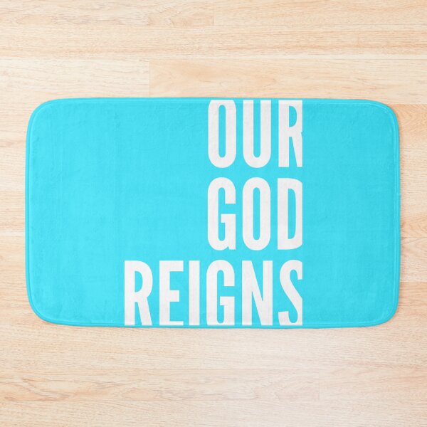 Item preview, Our God Reigns | White on Blue designed and sold by WordsToArt.