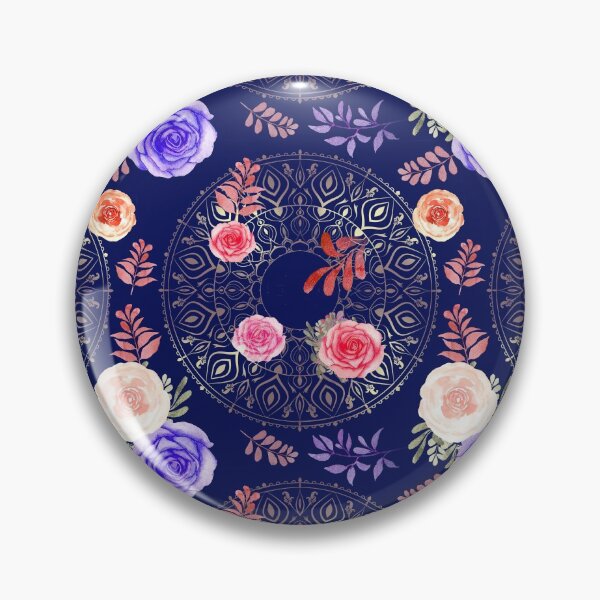 Item preview, Spring Mandalas and Roses Midnight Blue designed and sold by sandpaperdaisy.