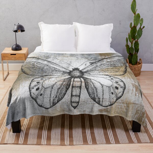 Item preview, Gold And Grey Textures Butterfly A3 designed and sold by Jean Plout.