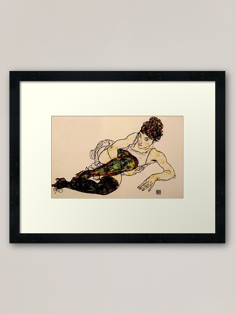 Reclining Woman with Green Stockings (Adele Harms), 1917 - Egon