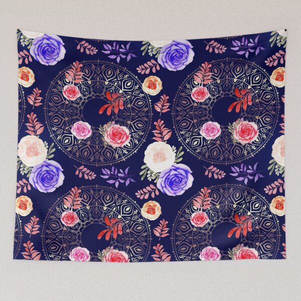 Aperçu de l'œuvre Printemps Mandalas et Roses Prune créée et vendue par sandpaperdaisy.