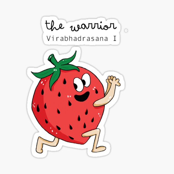 Yoga Strawberry Sticker