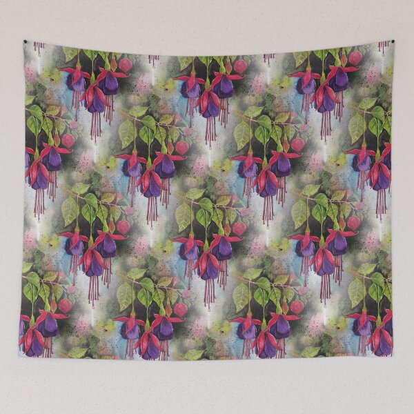 Item preview, Fuchsia Watercolour Artwork Pattern designed and sold by Oirabot.