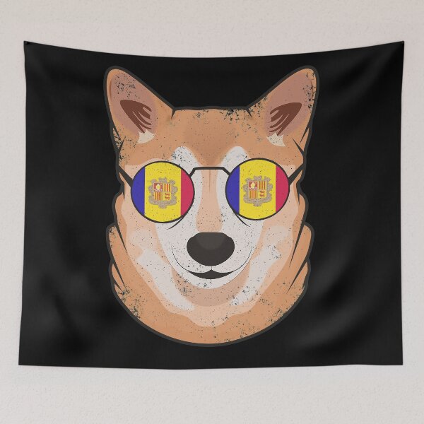 Item preview, Vintage Patriotic Shiba Inu Andorran Flag designed and sold by feether-store.