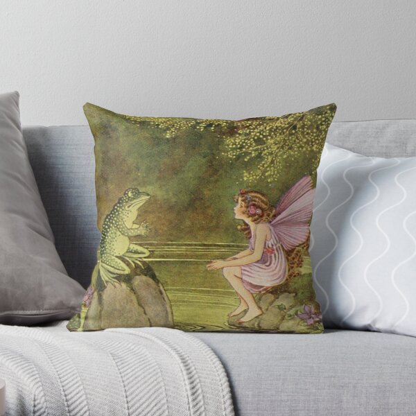 “The Fairy and the Frog” by Ida Rentoul Outhwaite  Throw Pillow