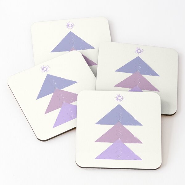 Item preview, Geometric Christmas tree (purple, pink white background) designed and sold by MentaLee.