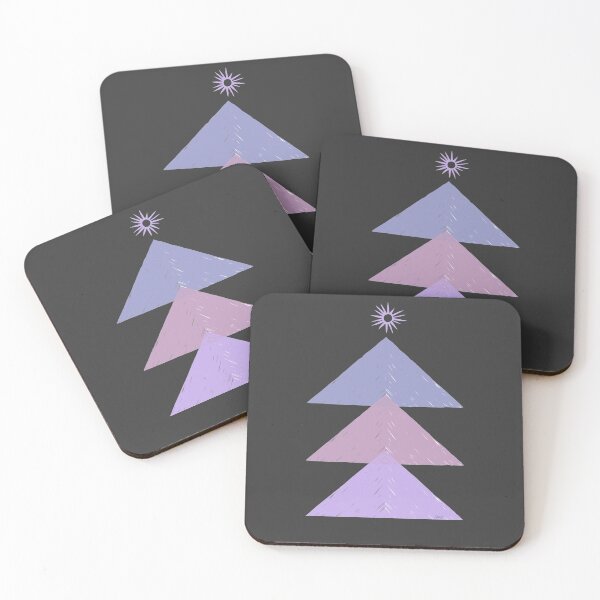 Item preview, Geometric Christmas tree (purple, pink black background) designed and sold by MentaLee.
