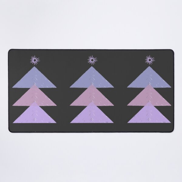 Item preview, Geometric Christmas tree (purple, pink black background) designed and sold by MentaLee.