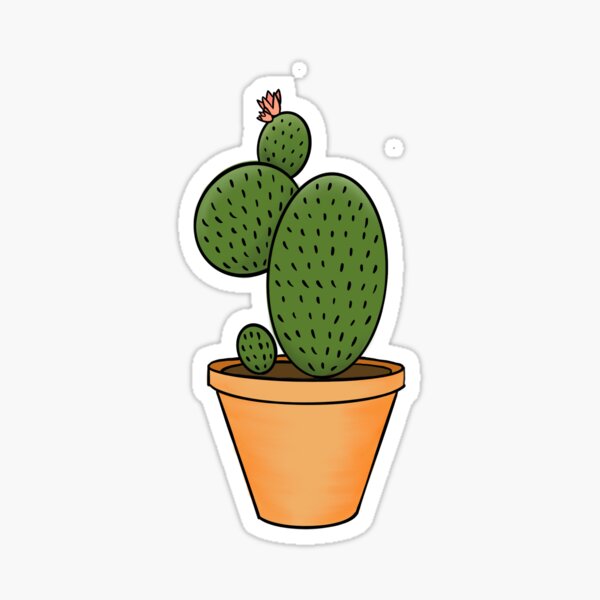 Cactus en Pot Terre Cuite Sticker