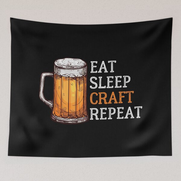 Item preview, Eat Sleep Craft Repeat, Eat Sleep Craft Beer Repeat, Funny Beer Lover Print designed and sold by Auntieck.
