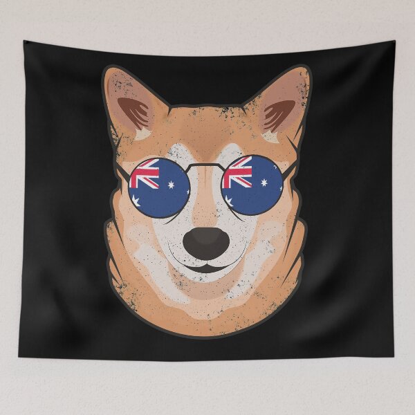 Item preview, Vintage Patriotic Shiba Inu Australian Flag designed and sold by feether-store.