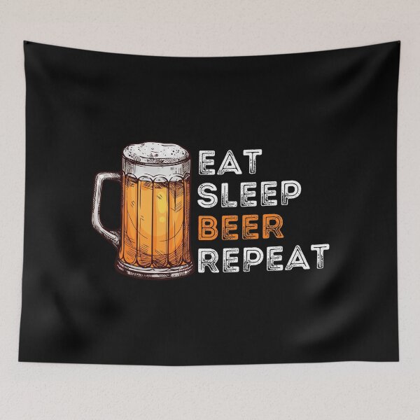 Item preview, Eat Sleep Beer Repeat, Eat Sleep Craft Beer Repeat, Funny Beer Lover Print designed and sold by Auntieck.