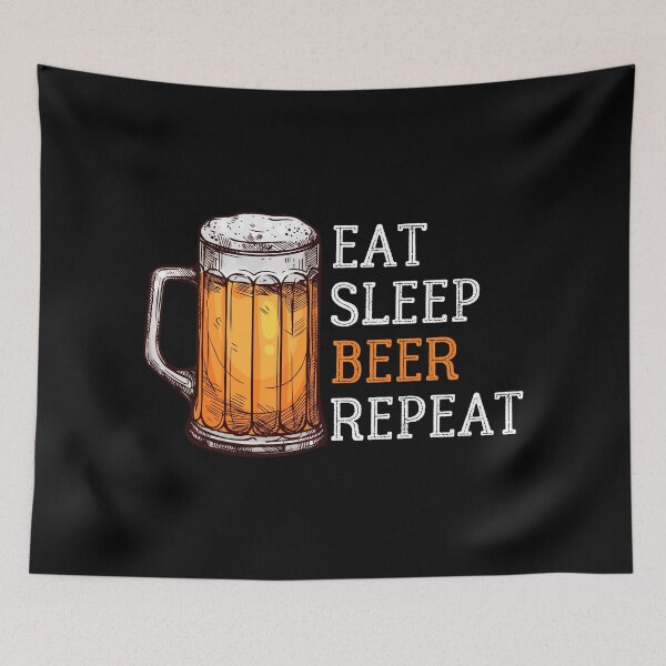 Item preview, Eat Sleep Beer Repeat, Eat Sleep Craft Beer Repeat, Funny Beer Lover Print designed and sold by Auntieck.