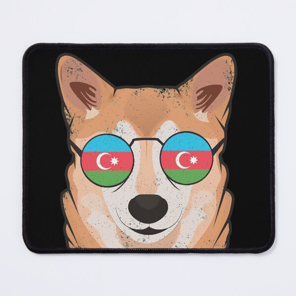 Item preview, Vintage Patriotic Shiba Inu Azerbaijani Flag designed and sold by feether-store.
