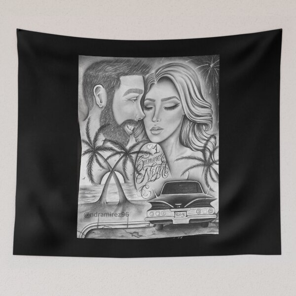 Item preview, One summer night , cali style  , Chicano art , black and grey  designed and sold by Natdiaz96.