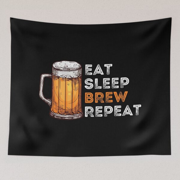 Item preview, Eat Sleep Brew Repeat, Eat Sleep Craft Beer Repeat, Funny Beer Lover Print designed and sold by Auntieck.