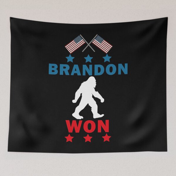 Item preview, Brandon Won US Flag Funny Lets go Brandon Pro Biden Bigfoot designed and sold by wtfbba.