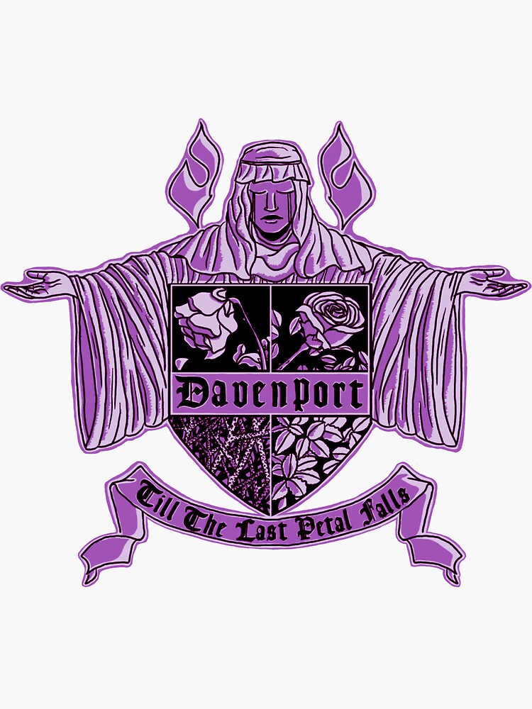 Thumbnail 3 of 3, Sticker, Davenport Family Crest in Purple designed and sold by BYOMech.