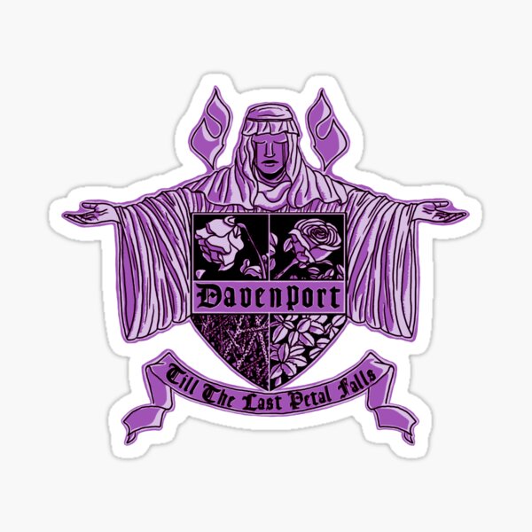 Davenport Family Crest in Purple Sticker