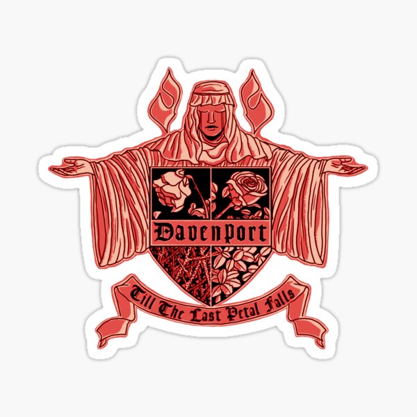 Davenport Family Crest in Red Sticker