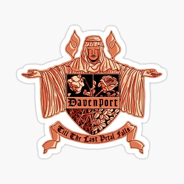 Davenport Family Crest in Orange Sticker