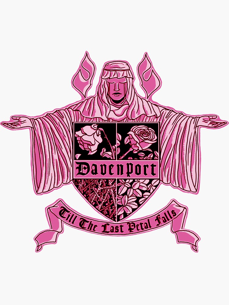 Thumbnail 3 of 3, Sticker, Davenport Family Crest in Pink designed and sold by BYOMech.