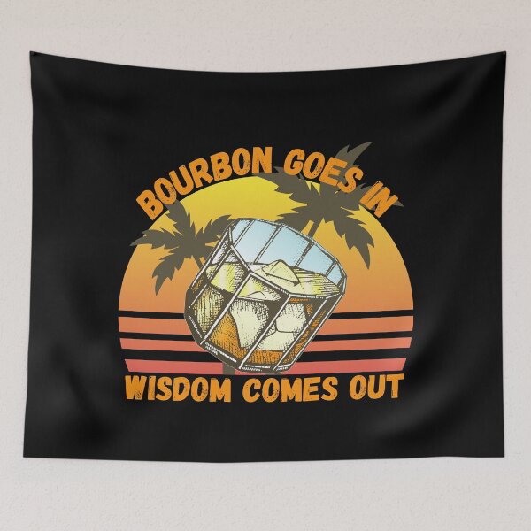 Item preview, Bourbon Goes In Wisdom Comes Out  Sunset Viintage T-Shirt designed and sold by LJ4EVER.