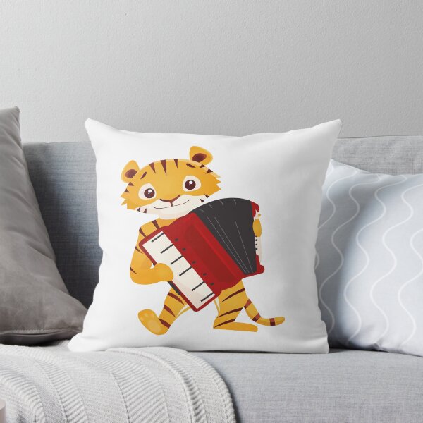 Item preview, Cartoon tiger playing music with accordion designed and sold by Cute Art Design.