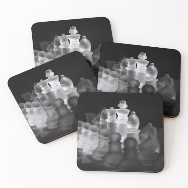 Item preview, White Glass Chess Pieces on Game Board designed and sold by Andreea Eva Herczegh.