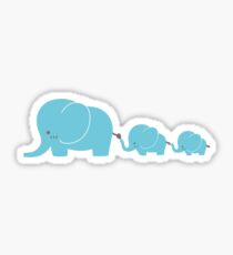 Elephant family following each other Sticker
