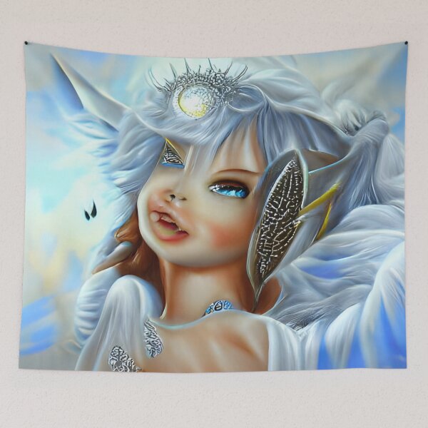 Artikelvorschau, Luna Mondstein Göttin Fantasy AI Art Fairy entworfen und verkauft von Melissa Park.