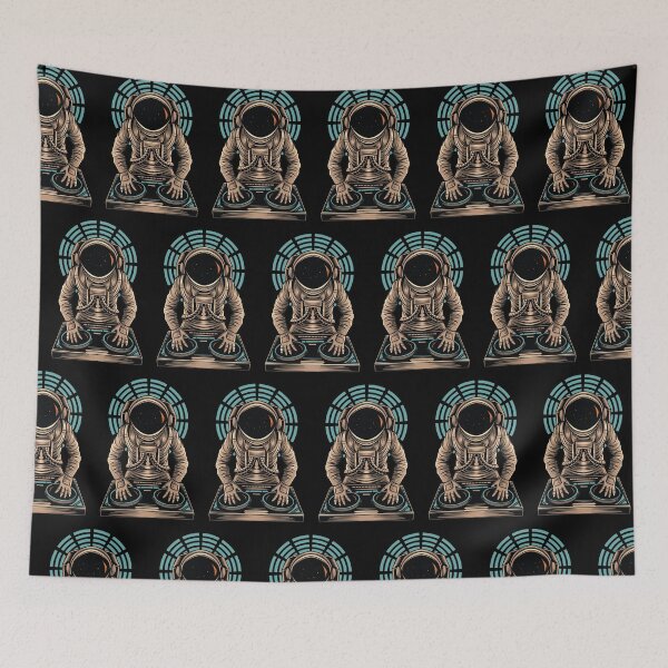 Item preview, Pattern of DJ astronaut playing in space  designed and sold by coffeeapparel.
