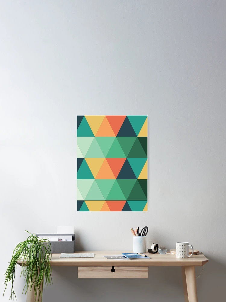 Thumbnail 2 of 3, Poster, Colorful Triangle Pattern designed and sold by FridPix.