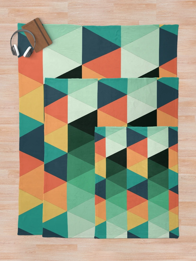 Thumbnail 5 of 6, Throw Blanket, Colorful Triangle Pattern designed and sold by FridPix.