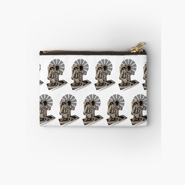Item preview, DJ astronaut mixing musicat a party in space pattern whiite designed and sold by coffeeapparel.