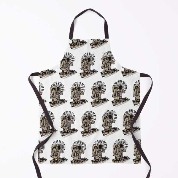 Item preview, DJ astronaut mixing musicat a party in space pattern whiite designed and sold by coffeeapparel.