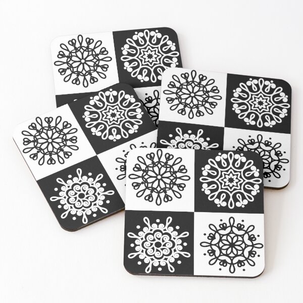 Item preview, Black And White Snowflake Mandala designed and sold by OutcastBrain.