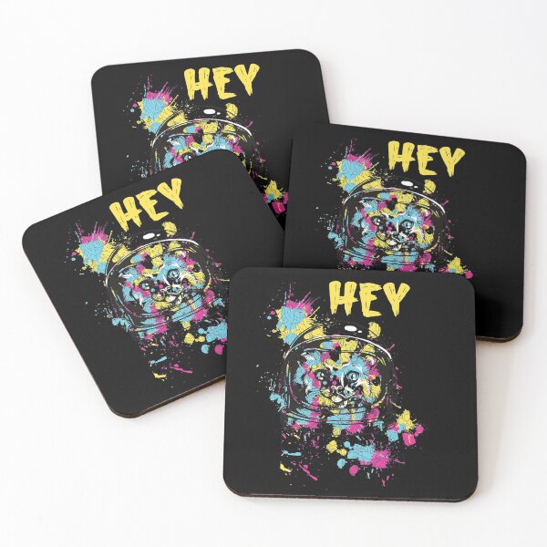 Item preview, Colorful Cat Says Hey, yellow, pink and blue designed and sold by sama-stylish.