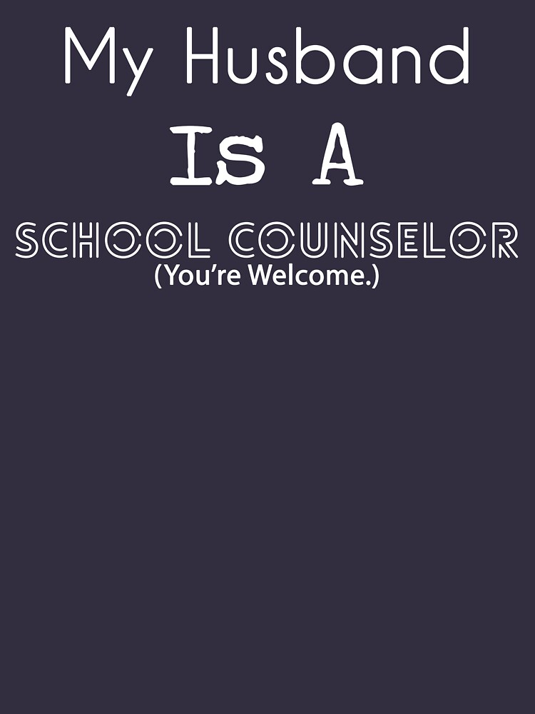 Thumbnail 3 of 3, Fitted V-Neck T-Shirt, My Husband Is A School Counselor (Light Letters) designed and sold by SchoolCounselor.