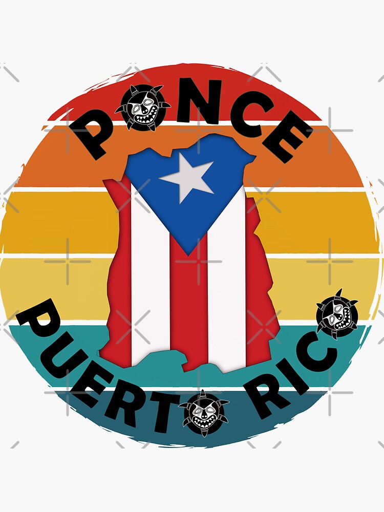 Pegatina Ponce Ciudad Señorial Puerto Rico Mapa Del Municipio De