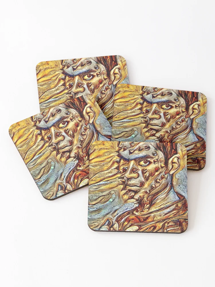 Thumbnail 1 of 5, Coasters (Set of 4), Golden Rascal designed and sold by Artificial-Arts.