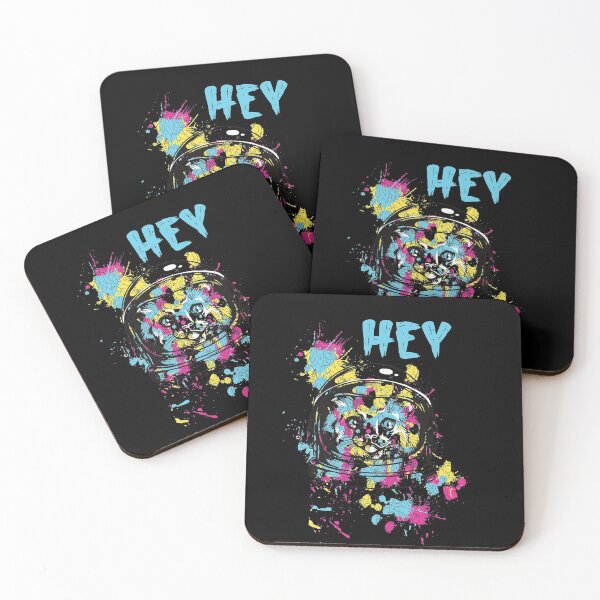 Item preview, Colorful Cat Says Hey, yellow, pink and blue designed and sold by sama-stylish.