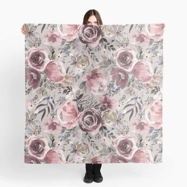 Item preview, Watercolor Peonies and Roses Winter Floral Print Pale Pink designed and sold by ninoladesign.
