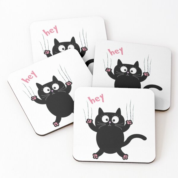 Item preview, Black Cat Says Hey Pinky Black Cat Cute  designed and sold by CandyLoo.