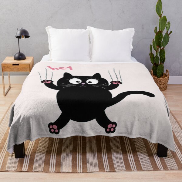 Item preview, Black Cat Says Hey Pinky Black Cat Cute designed and sold by CandyLoo.
