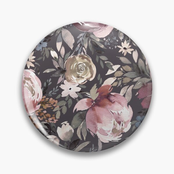 Artikelvorschau, Aquarell Pfingstrosen und Rosen Winterblumendruck Anthrazitgrau entworfen und verkauft von ninoladesign.