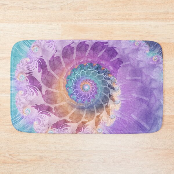 Item preview, Painted Fractal Spiral in Turquoise, Purple and Orange designed and sold by Kelly Dietrich Mandala & Fractal Art.