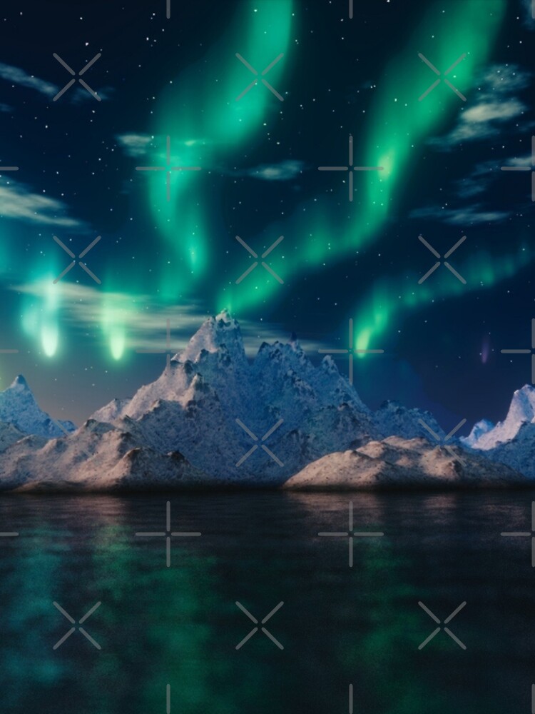 Discover Aurora Borealis (Northern Lights) with Icebergs Leggings