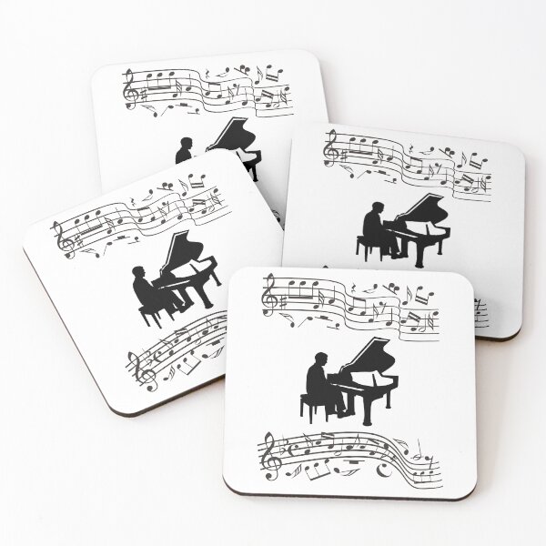Item preview, Piano Player And Music Notes designed and sold by MottoDigging.